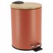 Tendance Bamboo vibe badkamer prullenbak/afvalbak - soft close - terracotta - 3 liter - metaal