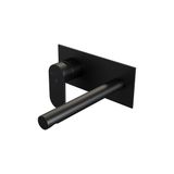 Brauer Black Edition Robinet de lavabo encastré avec bec droit et plaque de recouvrement Modèle C2 Noir mat