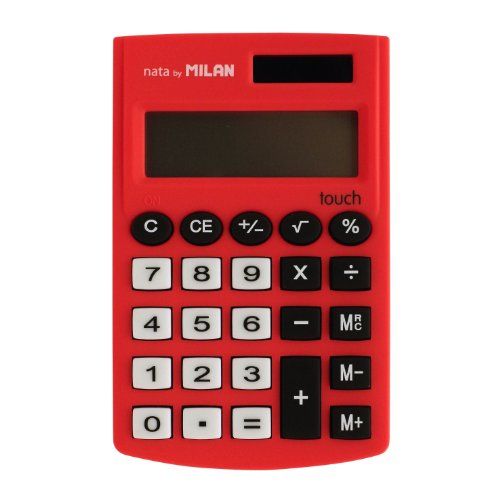 MILAN Kalkulator kieszonkowy satynowy czerwony