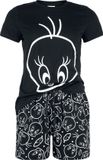 Looney Tunes Tweety Outlines Pyjama zwart Katoen - Dames - Maat L