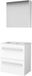 Basic Line Icecat Basic-Line Comfort 39 Badkamermeubelset - Ondiep - 60 x 39 cm - Met Grepen - 2 Lades - Keramische Wastafel - 1 Kraangat - Spiegelkast - Ice White