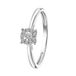 Lucardi Dames Ring met 10 diamanten 0,08ct - Ring - Cadeau - 14 Karaat Goud - Witgoud