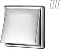 Ventilation cap for exterior wall, square ventilation cap for facade, durable stainless steel, protective grille, for indoor use, bathroom, 97 mm, silver, 1 piece