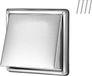 Ventilation cap for exterior wall, square ventilation cap for facade, durable stainless steel, protective grille, for indoor use, bathroom, 97 mm, silver, 1 piece