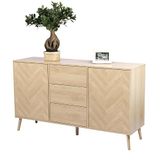 Urban Living "SHELBY" BUFFET MET 2 DEUREN EN 3 LADEN PUSH-PULL SYSTEEM 140X40XH81CM