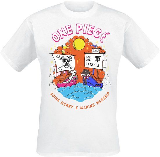 One Piece Going Merry X Marine Warship Heren T-shirt - wit - XXL