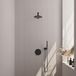 Brauer Black Edition Thermostatische Regendoucheset Inbouw - Hoofddouche 20 cm - Rechte Wandarm - 3 Weg - Handdouche Rond - Doucheslang - Wandaansluitbocht - Mat Zwart