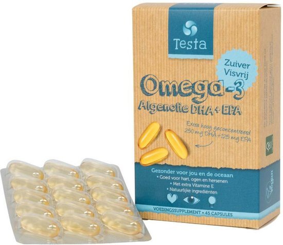 Testa Omega 3 algenolie vegan omega 3 DHA EPA 45 CA