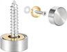 Brossé inox 8 bouchons décoratifs, 10 mm
