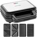 CONCEPT Hausgeräte SV3070 sandwichmaker met verwisselbare platen, 4-in-1, 900 W, zwart