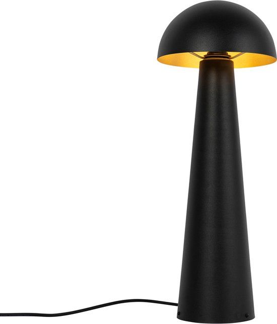 QAZQA Mushroom - Moderne Vloerlamp | Staande Lamp - 1 lichts - H 65 cm - Zwart Goud - Buitenverlichting