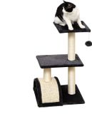 PawHut Krabpaal kattenboom met krabplank zacht kussen pluche sisal grijs D30-351