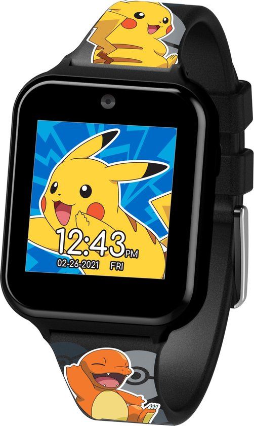 Accutime Pokémon Smartwatch Kinderen - Selfie Camera, Foto & Video - Zwart