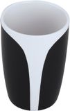 MSV Tandenborstelhouder KANDY – Tumbler Badkamer Beker voor Tandenborstel en Tandpasta – Badkamer Accessoires – Zwart – 8x11 cm