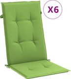 vidaXL Stoelkussens 2 stuks Hoge rug 120x50x4 cm Stof Gemêleerd Groen