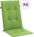vidaXL Stoelkussens 2 stuks Hoge rug 120x50x4 cm Stof Gemêleerd Groen