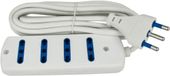 Multiprise - 4 ou 6 multiprises doubles - 2 P+T bypass 10/16 A - Câble long de 1,5 mètre ou 3 - 3 m avec fiche cee