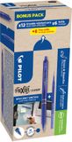 Pilot Frixion Ball Clicker | 12 rollers en 6+6 vullingen 0.7 mm | Blauw