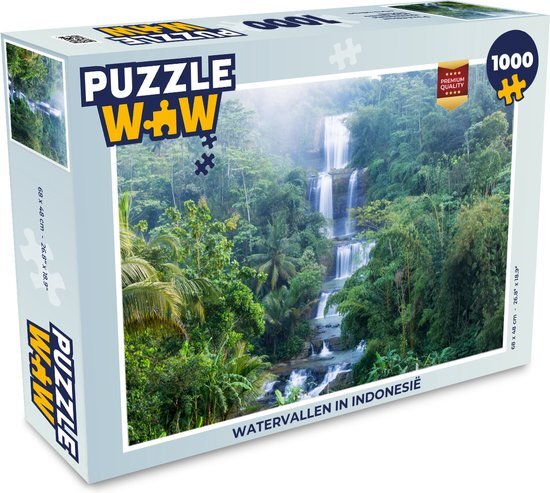 MuchoWow Puzzel Watervallen in Indonesië - Legpuzzel - Puzzel 1000 stukjes volwassenen