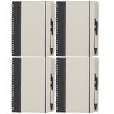 Merkloos / Sans marque Notitieboekje/opschrijfboekje A5 - 4x - zwart - Harde kaft - 18 x 21 cm - 70 blanco pagina's - zwart elastiek - Schriften - Blocnote