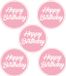 Bellatio Decorations Bierviltjes/onderzetters Happy Birthday - 30x stuks - lichtroze - D10 cm - Verjaardag versiering