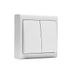 FAMATEL Dubbele schakelaar | oppervlak | 72 x 72 mm | 10A | 250V | Serie Living 8000