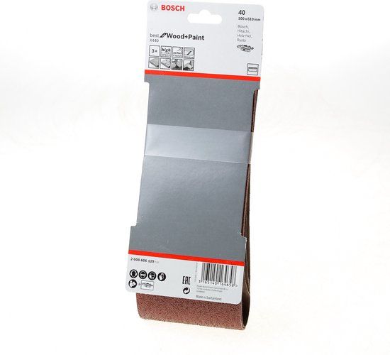 Bosch Professional 3x Bandschuurpapier 100x610 mm Korrel 40 Best for Wood+Paint