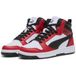 PUMA Unisex Kids Rebound V6 Mid JrSneaker, Puma White PUMA Black for All Time Red, 38.5 EU