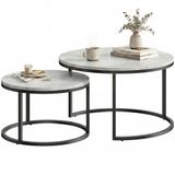 Homcom Salontafelset - MDF - 78,5 x 78,5 x 46,5 cm - Grijs