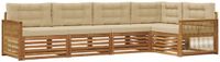 vidaXL Hoek loungeset 5-delig Acaciahout Natuurlijk en Beige