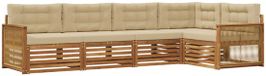 vidaXL Hoek loungeset 5-delig Acaciahout Natuurlijk en Beige