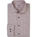 OLYMP No. Six 24/Seven Super Slim Jersey chemise marron, imprimé