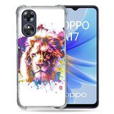 Cokitec Versterkte beschermhoes voor Oppo A17 Animal Leeuw Tag