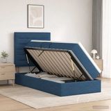 vidaXL Bed met matras en hoofdeinde Blauw 90 x 200 cm Stof