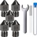 MMOBIEL 5x 0.4mm gehard staal MK8 3D printer Nozzles voor o.a. Creality Ender 3/6-serie