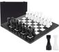 Jeu d'échecs en marbre - 38 cm - Noir et blanc - Boîte de rangement