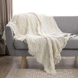Simple&Opulence 100% katoenen deken voor bed, bank, boho-gestructureerde geometrische gebreide geweven deken met kwastjes, zacht, lichtgewicht, ademend, shabby chic, boerderijdecoratie voor het hele