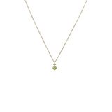 Lucardi Collier femme or 14 carats diamant 0,19ct et péridot