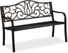 Merkloos Relaxdays Tuinbank - 2 personen - 90 x 127,5 x 63 cm - Metaal - Zwart-Brons