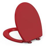 YEAUPE PRO WC-bril O-vorm Universeel met Softclose, Toiletdeksel Eenvoudig te Reinigen, Draagkracht 150 kg, Retro Rood, 44,6 × 37,2 × 5,2 cm
