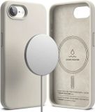 Ringke Silicone Magnetic Hoesje Geschikt voor Apple iPhone 17e / 16e | Compatibel met MagSafe / Qi2 | Back Cover met Magneet | Zacht Siliconen | Slank Design | Beige