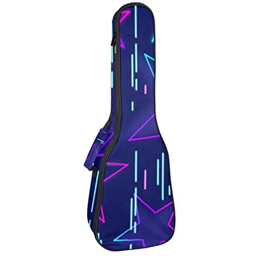 Mersov Tenor Ukulele Gigbag Waterdichte Ukelele Case Gewatteerde Rugzak, Geweldig voor Sopraan Concert (21/23/24") 80 Stijl Blauw Geometrische Sterren