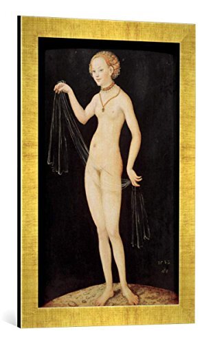 kunst für alle Ingelijste afbeelding van Lucas Cranach van de Oudere Venus, kunstdruk in hoogwaardige handgemaakte fotolijsten, 40x60 cm, Gold Raya