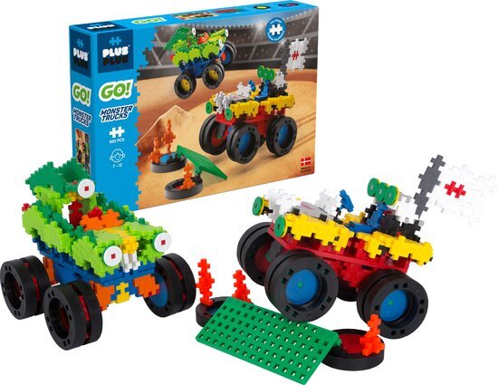 Plus-Plus - Go! Monster Trucks - Constructiespeelgoed - Set Met Bouwstenen - 600 Delige Bouwset - Bouwspeelgoed - Vanaf 7 Jaar