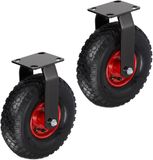 Merkloos Relaxdays bokwielen - 2 stuks - 3.00-4 - zwart/rood