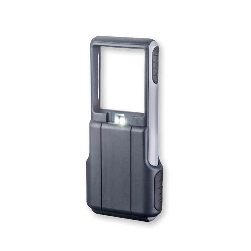Carson MiniBrite 3x Zakloep met Beschermhoes en LED, Grijs
