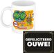 Bellatio Decorations Verjaardag cadeau koffiemok - thema 60 jaar - man - wilde jaren - met gefeliciteerd ouwe wenskaart - A5 - leeftijd humor