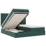 VidaXL Ottoman bed with mattresses 180x200cm dark green velvet