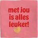 spreuktegel Deco Tile Alles Leuker - Decoratieve Keramische Tegel - Inspirerende Wanddecoratie - Flamingo