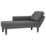 VidaXL Chaise longue met kussen corduroy stof donkergrijs